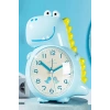 Mavi Renk Dinazor Figürlü Dekoratif Alarmlı Masa Saati