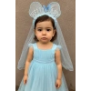 Mavi Renk Hello Baby Yazılı Tül Detaylı Taç