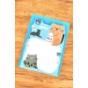 Mavi Renk Kedi Figürlü Yapışkanlı Not Kağıdı
