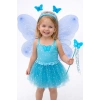 Mavi Renk Kelebek Figürlü Kanat /Asa /Taç /Etek Set