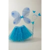 Mavi Renk Kelebek Figürlü Kanat /Asa /Taç /Etek Set