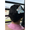 Mavi Renk Kelebek Figürlü Topuz Tokası/Topuz Kalemi