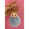 Mavi Renk Kız Figürlü Peluş Anahtarlık