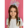 Mavi Renk Kuyruk Figürlü Örgülü Çocuk Taç
