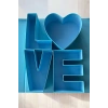 Mavi Renk Love Detaylı Doldurulabilir Hediye Kutusu