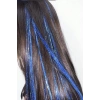 Mavi Renk Simli Yan Postiş Hair Tinsel Shiny Hair (50 Cm)