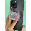 Mavi Ve Pembe Renk Kurdele Figürlü 3D Telefon Tutacağı