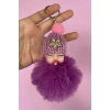 Mor Renk Bebek Figürlü Peluş Anahtarlık