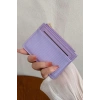 Mor Renk Deri Kadın Cüzdan/Kartlık