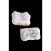 Mor Renk İkili Kurdele Figürlü Peluş Su Tutucu Havlu Bileklik