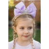 Mor Renk Kurdele Figürlü Örgü Detaylı Çocuk Taç