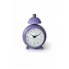 Mor Renk Mini Dekoratif Alarmlı Yuvarlak Masa Saati