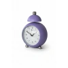 Mor Renk Mini Dekoratif Alarmlı Yuvarlak Masa Saati