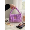 Mor Renk Peluş Makyaj Çantası
