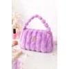 Mor Renk Peluş Makyaj Çantası