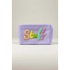 Mor Renk Stuff Yazılı Makyaj Çantası
