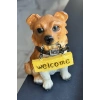 Orta Boy Süs Eşyası Köpek Figürlü Hoşgeldin Yazılı Biblo