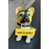 Orta Boy Süs Eşyası Köpek Figürlü Hoşgeldin Yazılı Biblo