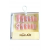 Pembe Renk 12li Taş Detaylı Takma Tırnak Set (Yapıştırıcılı)