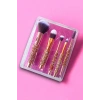 Pembe Renk 5li Sim Detaylı Makyaj Fırçası Seti