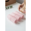 Pembe Renk 6 Adet Bigudi Cırtlı/ Yapışkanlı Saç Bigudisi /Orta Boy