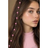 Pembe Renk 8li Kalp Figürlü Saç Küpesi