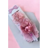 Pembe Renk Çiçek Figürlü Çocuk/ Bebek  Saç Bandı