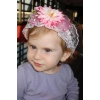 Pembe Renk Çiçek Figürlü Çocuk/ Bebek Saç Bandı