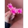 Pembe Renk Çiçek Figürlü Mandal Toka