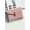 Pembe Renk Deri Kadın Cüzdan/Kartlık