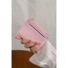Pembe Renk Deri Kadın Cüzdan/Kartlık