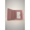 Pembe Renk Deri Kadın Cüzdan/Kartlık
