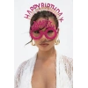Pembe Renk Happy Birthday Yazılı Gözlük Ve Taç