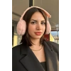 Pembe Renk İnci Detaylı Kulaklı Çocuk Peluş Kulaklık