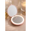 Pembe Renk Işıklı Makyaj Aynası/ Cep Ayna