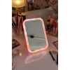 Pembe Renk Işıklı Masa Aynası