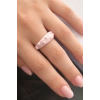 Pembe Renk Kabartmalı Mineli Yüzük