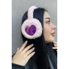Pembe Renk Kalp Figürlü Peluş Kulaklık