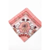 Pembe Renk Karışık Desenli Saten Şal/Fular