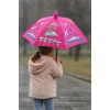 Pembe Renk Karışık Figürlü Kılıflı Çocuk Şemsiye