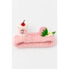 Pembe  Renk Karışık Figürlü Peluş Saç Bandı
