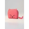 Pembe Renk Kedi Figürlü Cüzdan/Kartlık