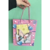Pembe Renk Kelebek Figürlü 3D Görünümlü Karton Çanta