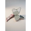 Pembe Renk Kelebek Figürlü Fularlı  Cep Aynası