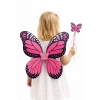 Pembe Renk Kelebek Figürlü Kanat / Asa Set