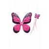Pembe Renk Kelebek Figürlü Kanat / Asa Set