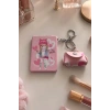 Pembe Renk Kız Detaylı Cep Aynası/Çanta Charm