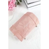 Pembe Renk Kozmetik Kişisel Bakım Rulo Haline Gelen Çanta