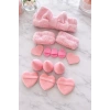 Pembe Renk Kurdele Figürlü Su Emici Havlu Bileklik/Saç Bandı/Makyaj Süngeri Set