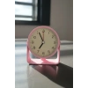 Pembe  Renk Mini Dekoratif Alarmlı Yuvarlak Masa Saati